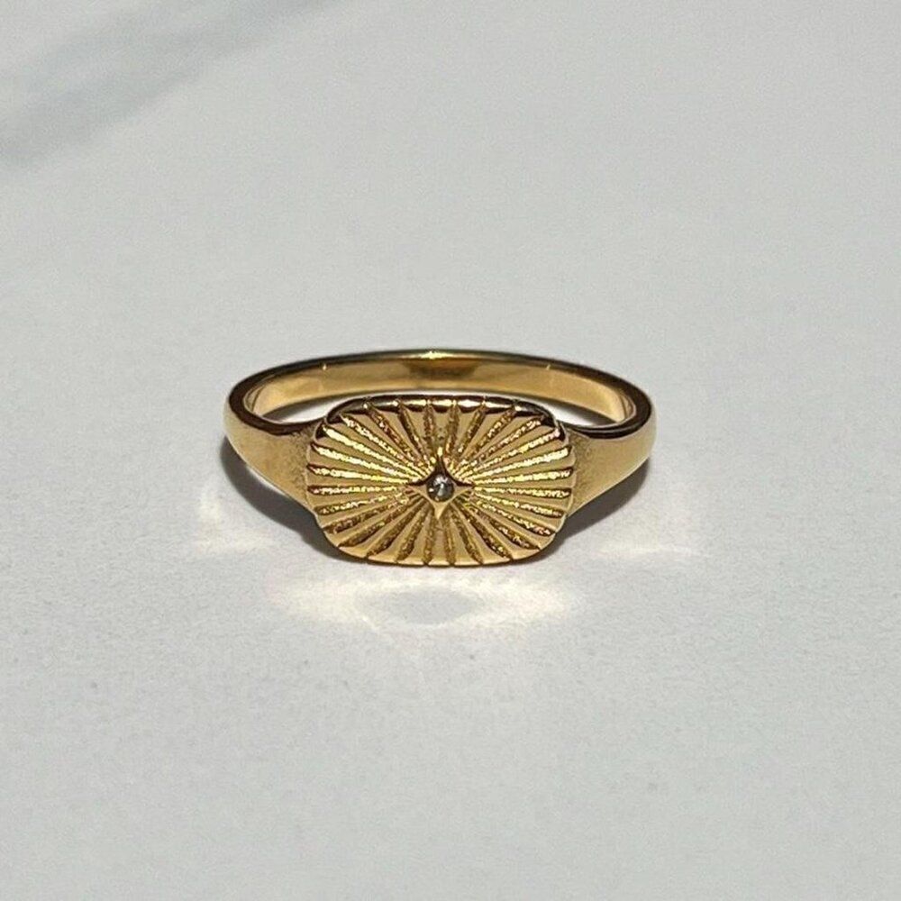 New! “Zeina” Ribbed Gold Ring